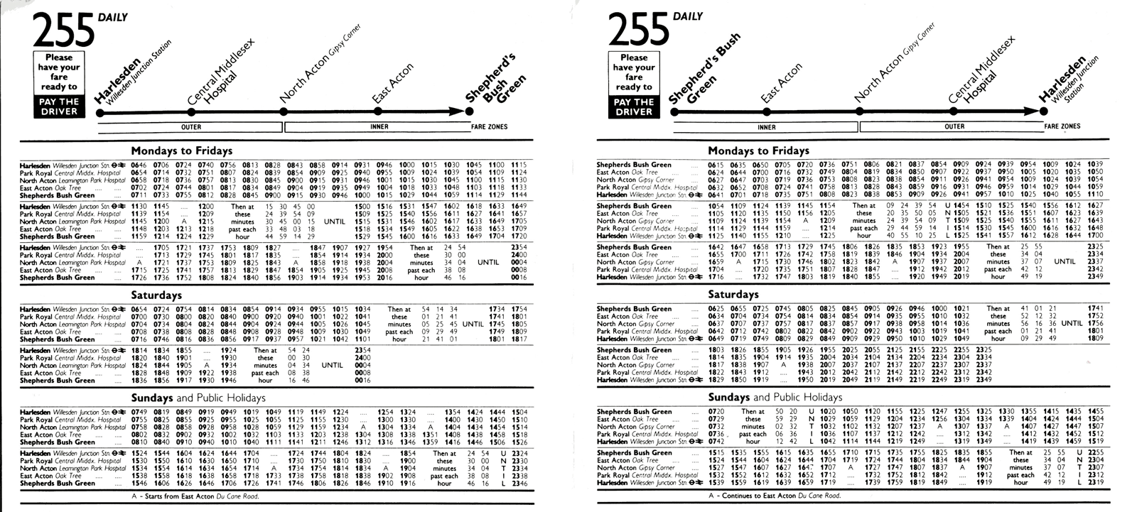 London Bus Route 255