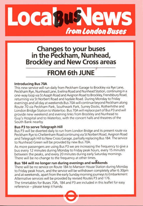 6th June 1987 changes