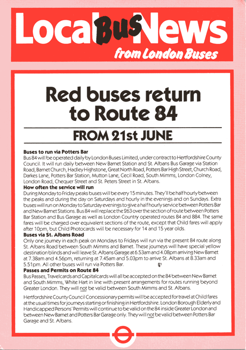1986 leaflet, click for timetable
