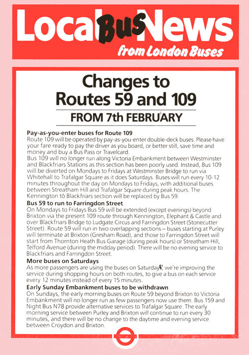 1987 changes, click for 59 timetable