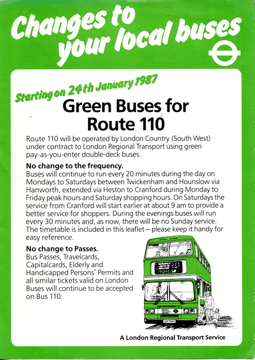 January 1987 leaflet, click for timetable January 1987 leaflet, click for timetable