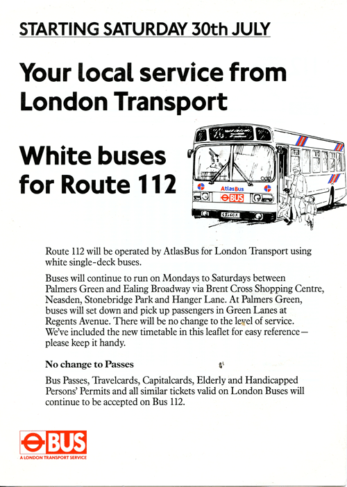 112 leaflet, click for timetable