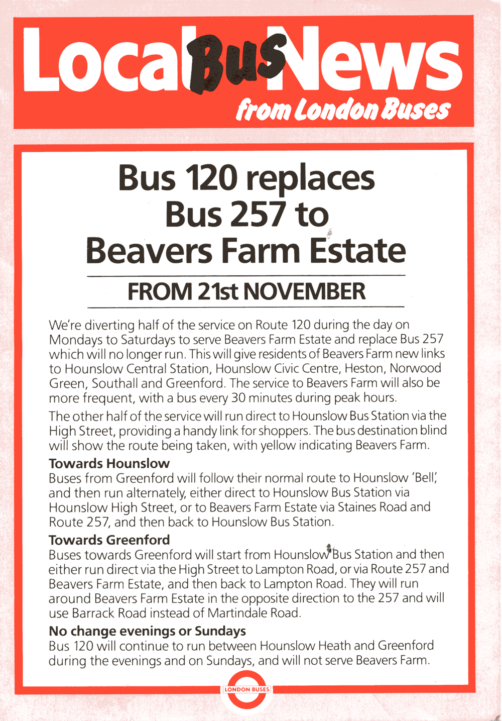 1987 leaflet, click for times