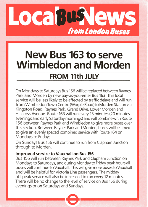CLICK FOR 163 TIMETABLE