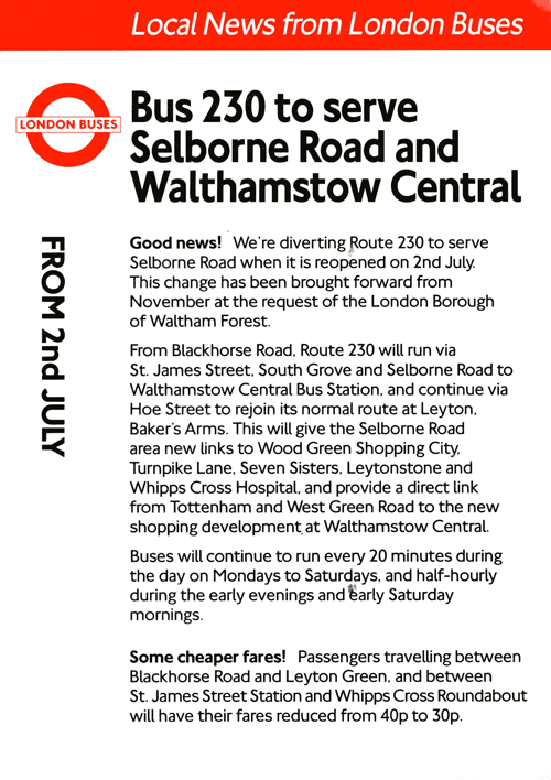 JULY 1988 LEAFLET, CLICK FOR TIMES