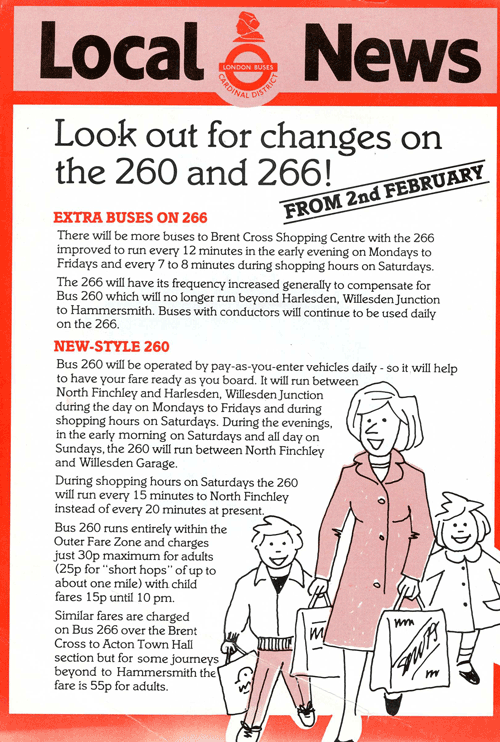 1985 route change leaflet