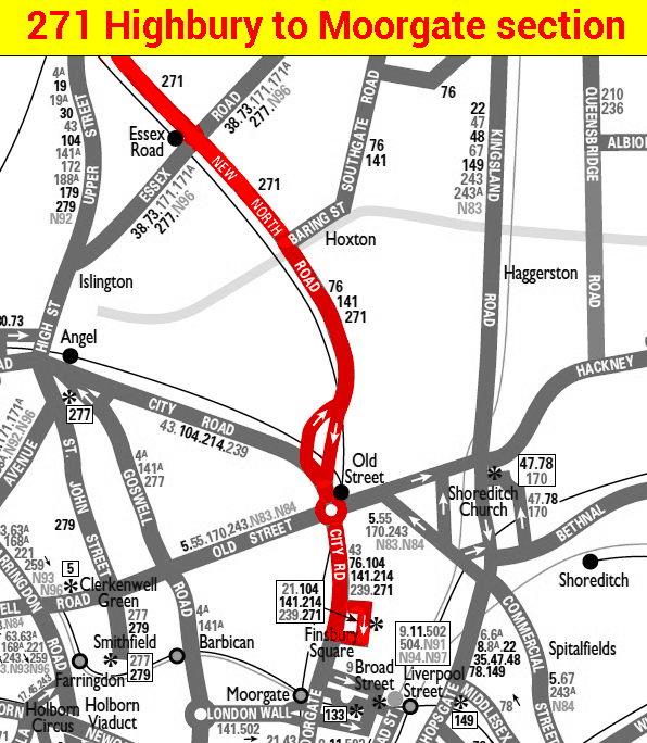 Map of Route 271 Central Section