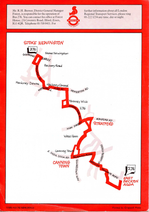 Map taken from 1985 leaflet