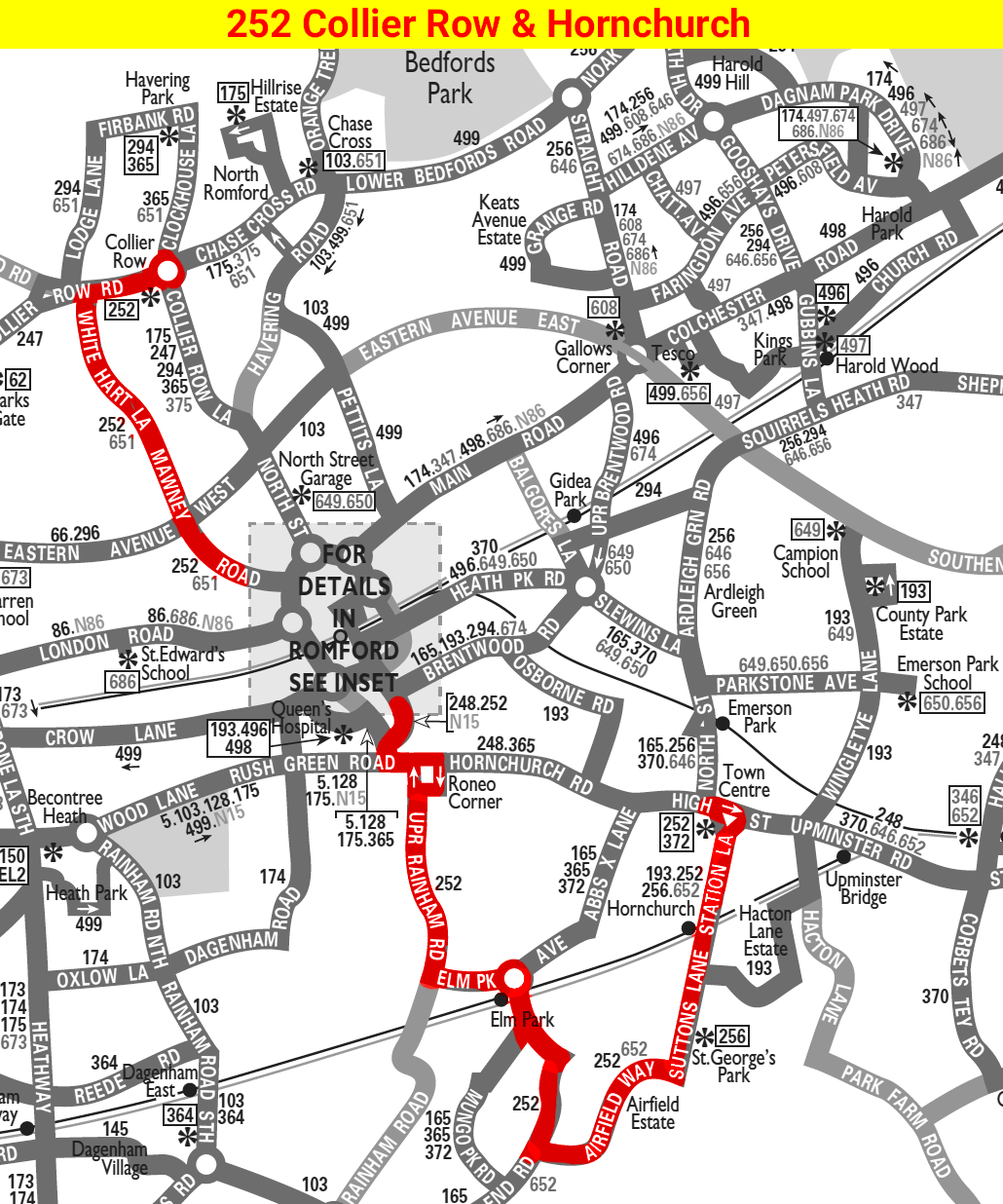 Route 252 map at 2023