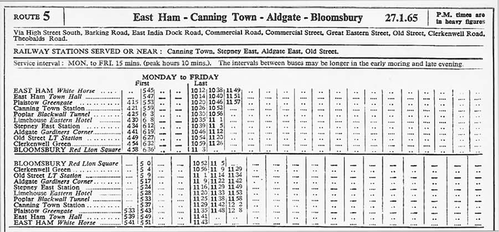 January 1965 first and last times
