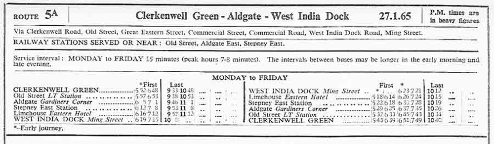 January 1965 first and last times