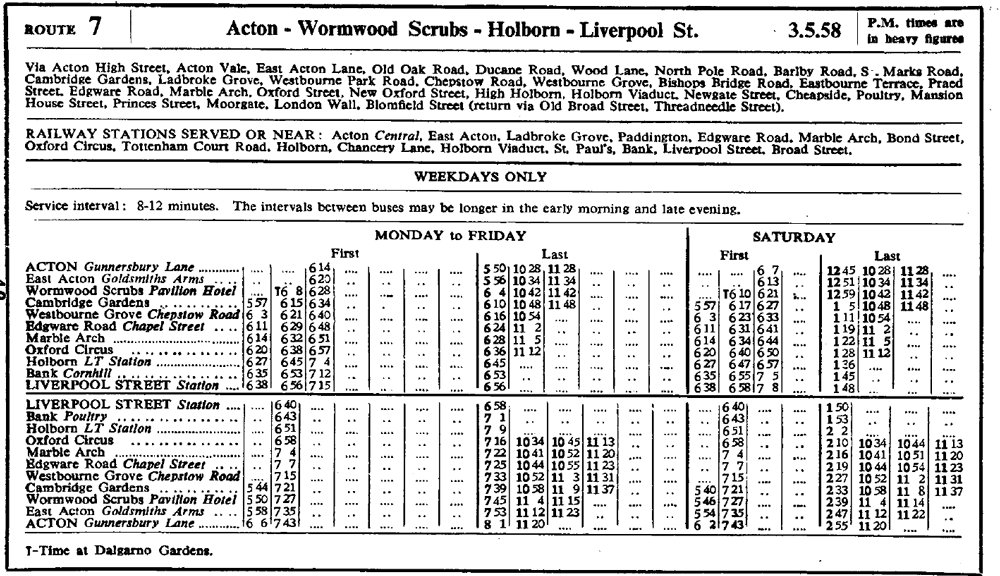 April 1958 first and last times