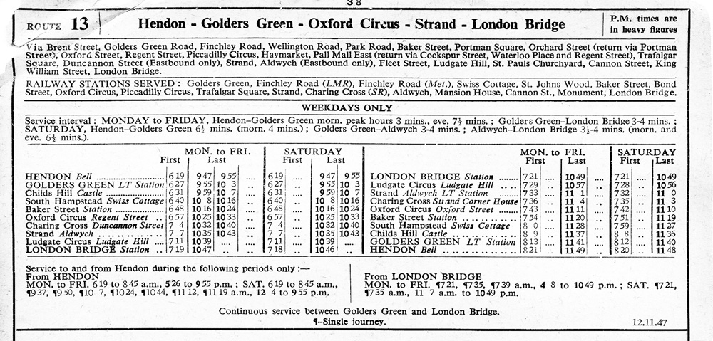 November 1947 first and last times