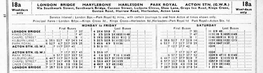 October 1934 first and last times