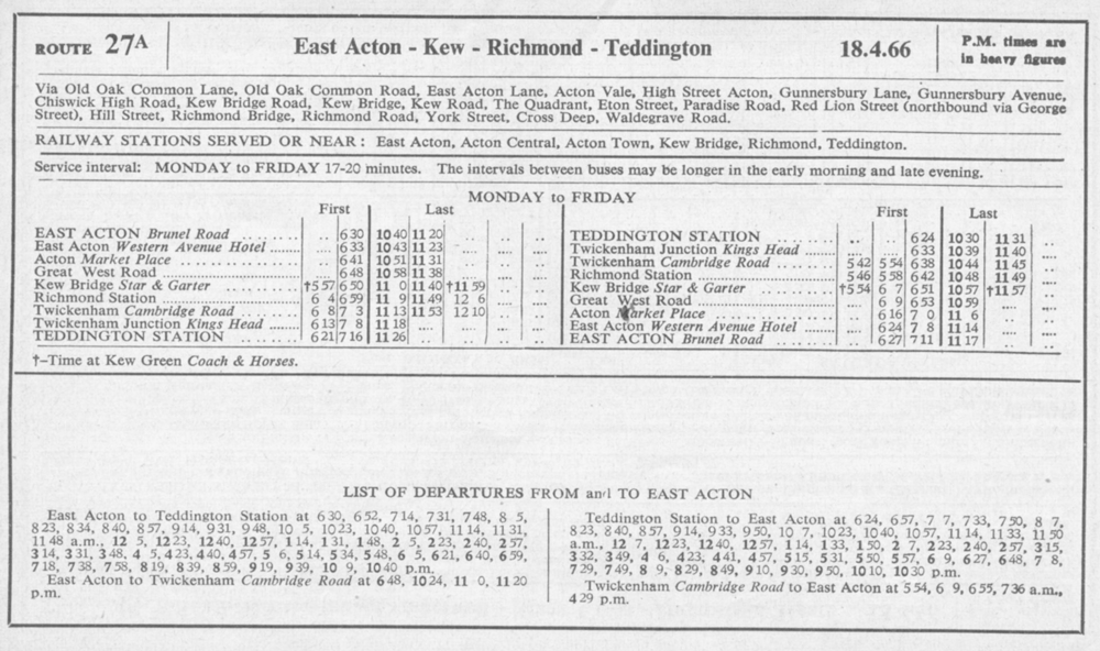 April 1966 first and last times
