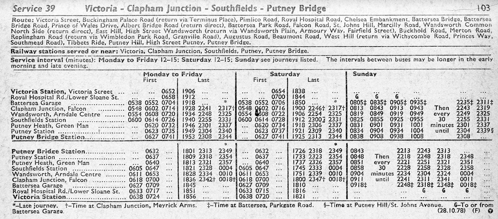 Oct 1978 first and last times