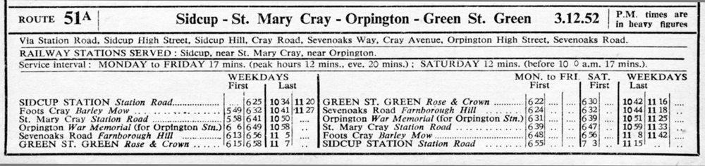 DEC 1952 first and last times