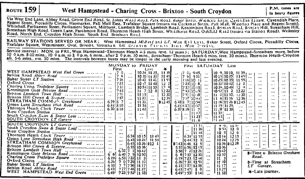 April 1958 first and last times