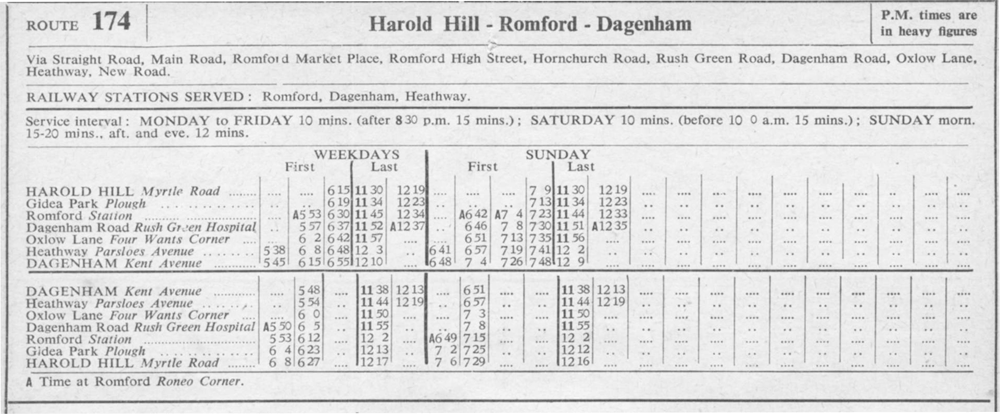 October 1950 first and last times