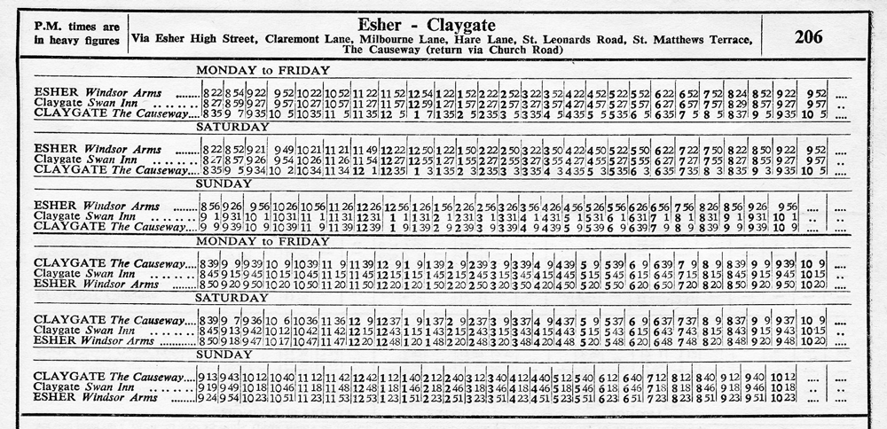 December 1937 timetable