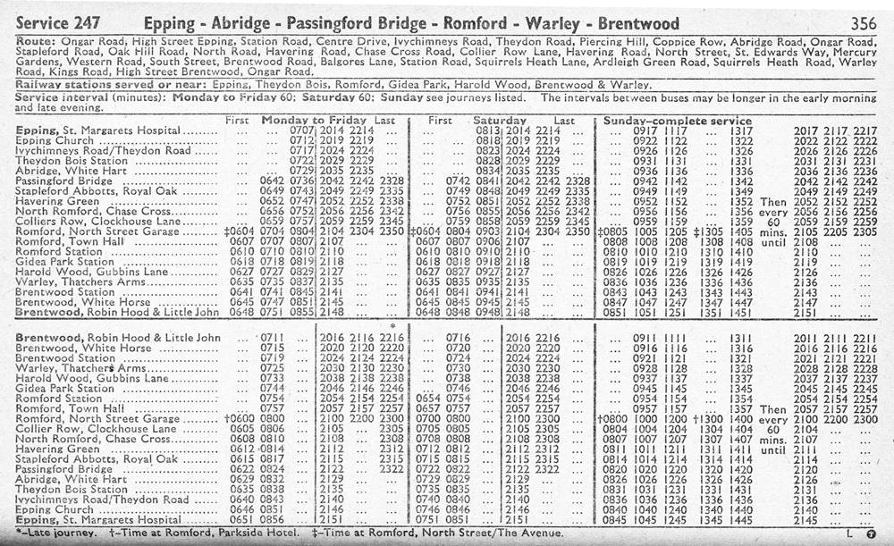 March 1977 timetable
